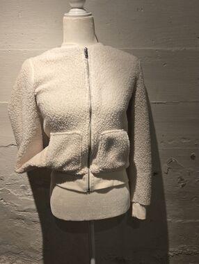 Marc New York Cream Sherpa Zip-Front Jacket